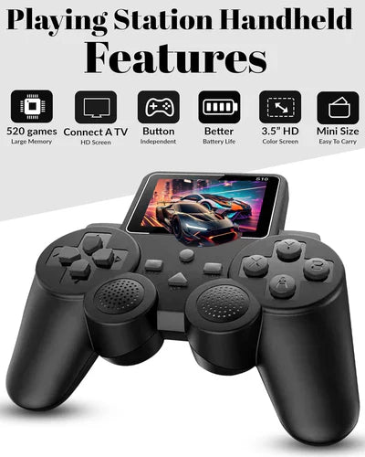 PlayingStation 520-in-1 Retro Games Handheld - Controller Console with Loads of Classic Arcade Games - Gamepad Console with AV TV Out  بلاي ستيشن 520 في 1 ألعاب ريترو محمولة باليد